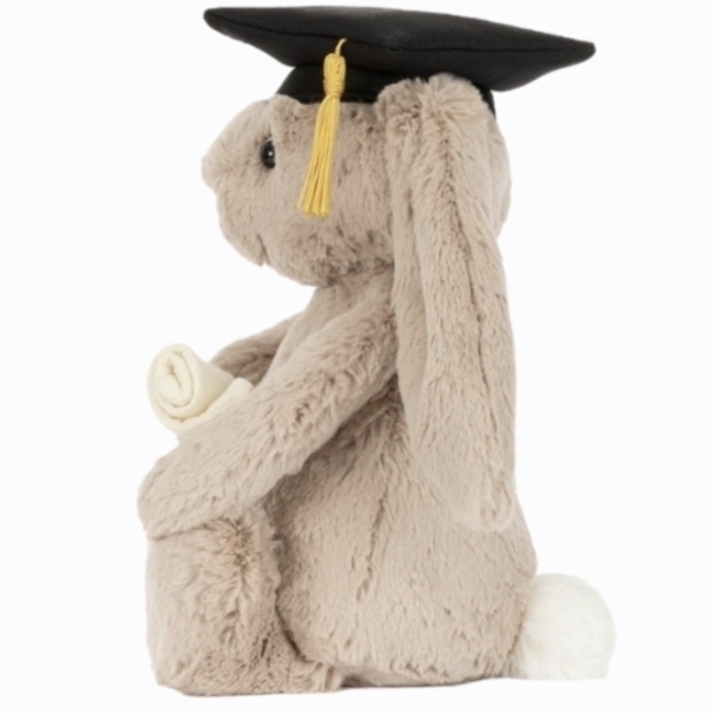 Jellycat Bashful Bunny Graduation Outfit 12.2x4.7x3.5" Soft Plush BNWT Authentic - Picture 3 of 9